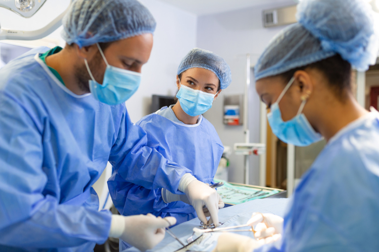 surgeons in an operating room