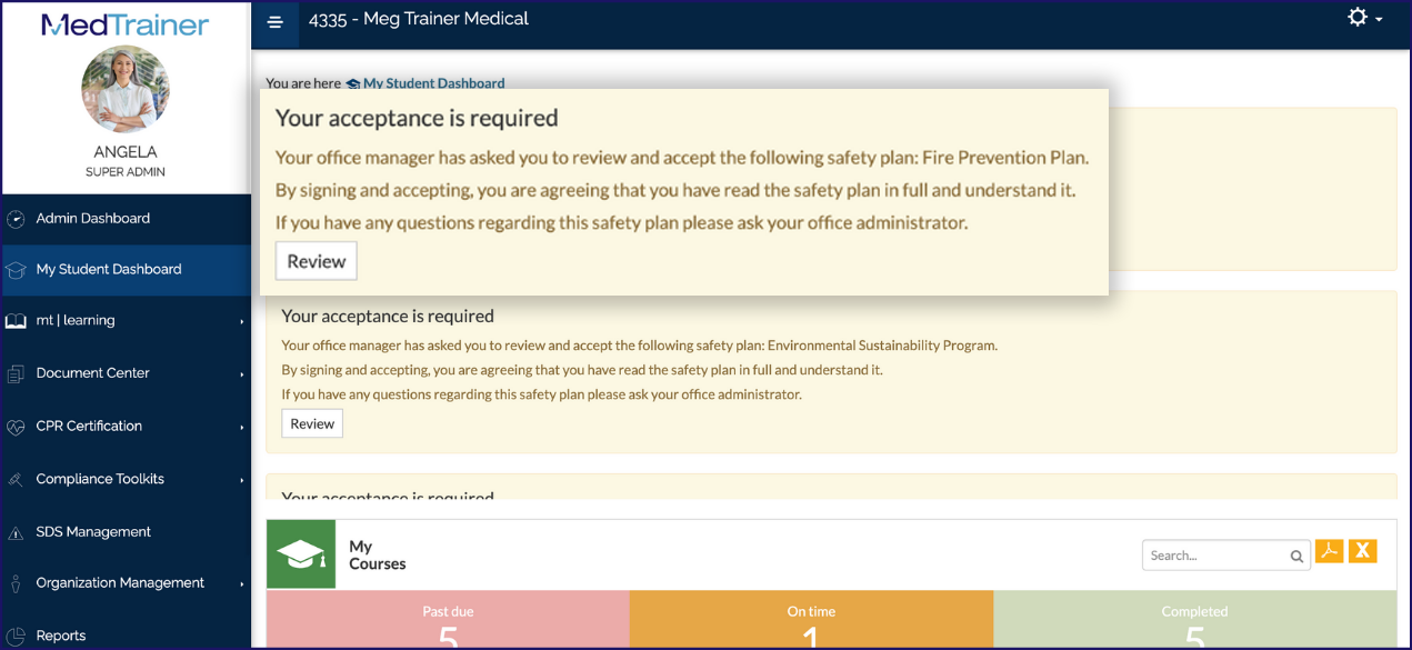 safety plan notification Vertical tab image