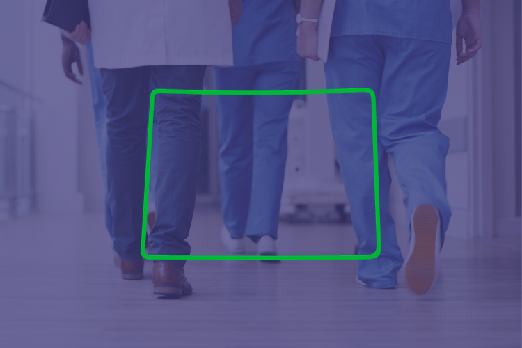 Outline of Colorado over photo of doctors walking
