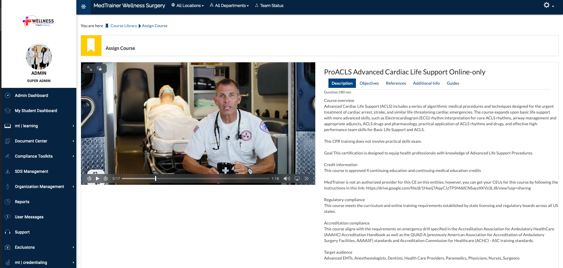 ACLS Website Screenshot